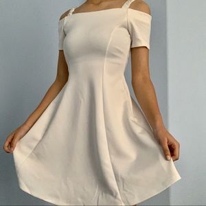 White F21 Off-The-Shoulder Strapped Dress